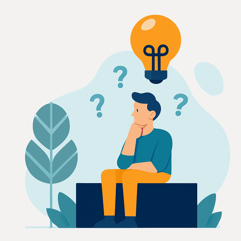 Marketer thinking up new growth ideas under a lightbulb